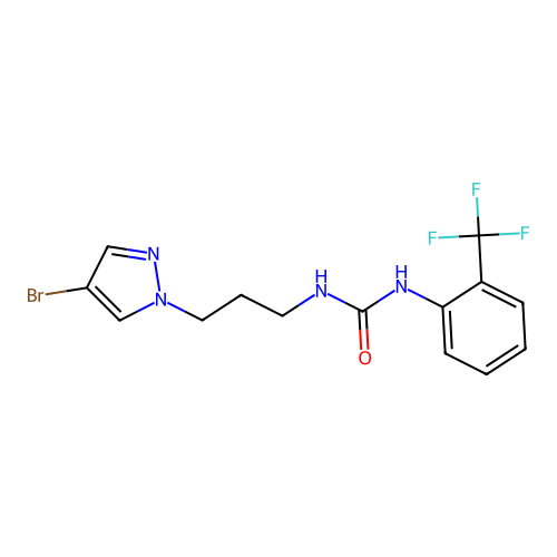 1-[3-(4-Bromopyrazol-1-yl)propyl]-3-[2-(trifluoromethyl)phenyl]urea structure