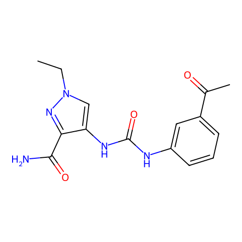 4-(3-(3-Acetylphenyl)ureido)-1-ethyl-1H-pyrazole-3-carboxamide structure