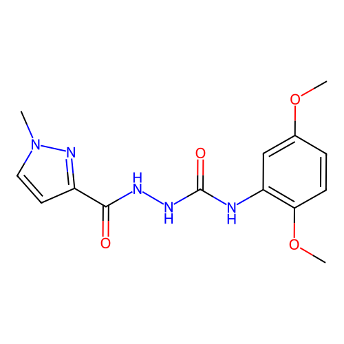 1-(2,5-Dimethoxyphenyl)-3-[(1-methylpyrazole-3-carbonyl)amino]urea structure