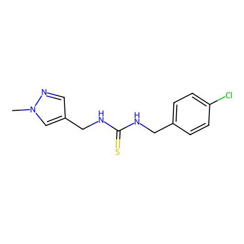1-[(4-Chlorophenyl)methyl]-3-[(1-methylpyrazol-4-yl)methyl]thiourea structure