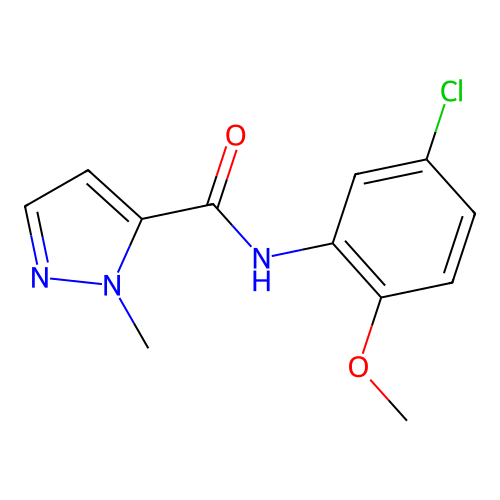 N-(5-chloro-2-methoxyphenyl)-2-methylpyrazole-3-carboxamide structure