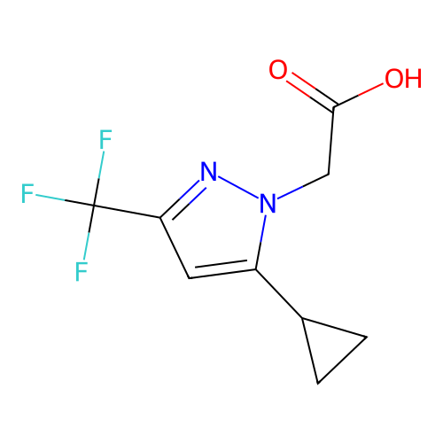 2-[5-cyclopropyl-3-(trifluoromethyl)-1H-pyrazol-1-yl]acetic acid structure