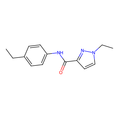 1-ethyl-N-(4-ethylphenyl)pyrazole-3-carboxamide structure