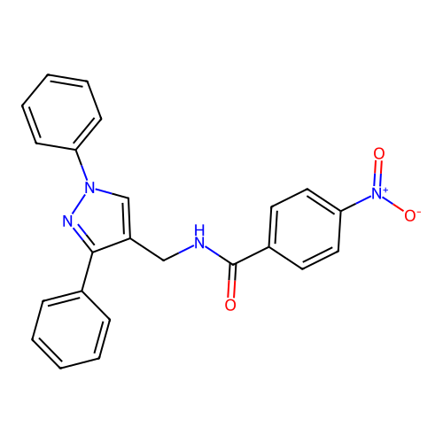 N-[(1,3-diphenyl-1H-pyrazol-4-yl)methyl]-4-nitrobenzamide structure