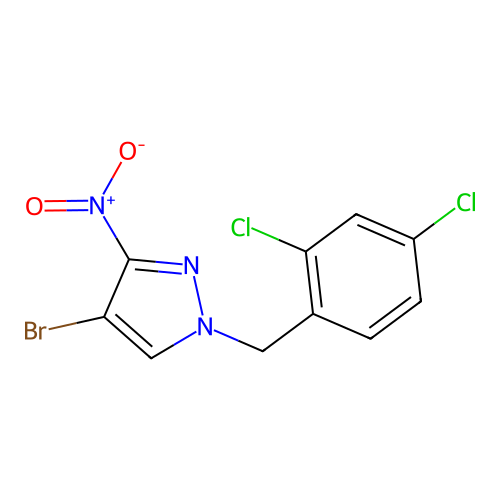 4-bromo-1-(2,4-dichlorobenzyl)-3-nitro-1H-pyrazole structure