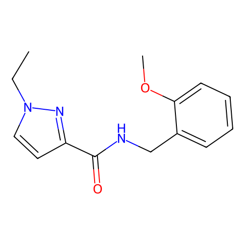 1-ethyl-N-[(2-methoxyphenyl)methyl]pyrazole-3-carboxamide structure