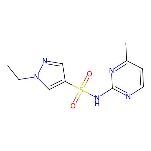 1-ethyl-N-(4-methylpyrimidin-2-yl)pyrazole-4-sulfonamide structure