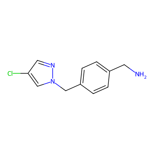 1-{4-[(4-chloro-1H-pyrazol-1-yl)methyl]phenyl}methanamine structure
