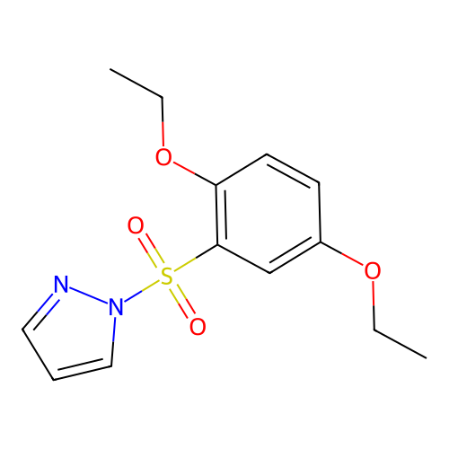 1-(2,5-diethoxybenzenesulfonyl)-1H-pyrazole structure