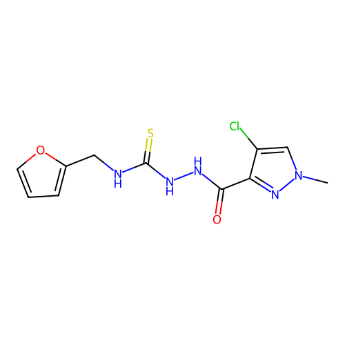 1-[(4-Chloro-1-methylpyrazole-3-carbonyl)amino]-3-(furan-2-ylmethyl)thiourea structure