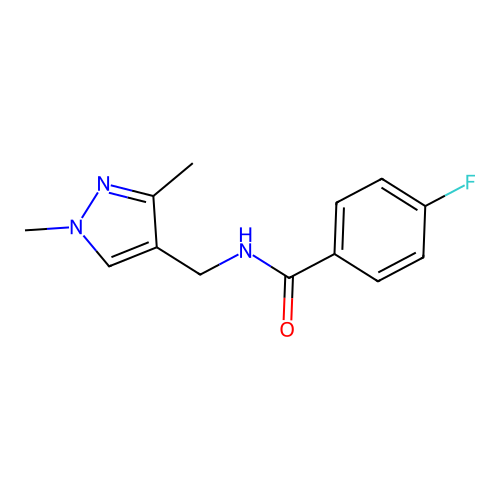 N-[(1,3-dimethyl-1H-pyrazol-4-yl)methyl]-4-fluorobenzamide structure