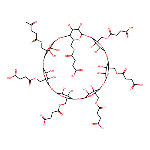 Succinyl-beta-cyclodextrin structure