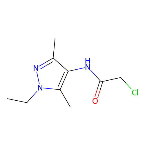 2-Chloro-N-(1-ethyl-3,5-dimethyl-1H-pyrazol-4-yl)acetamide structure