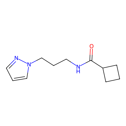 N-(3-pyrazol-1-ylpropyl)cyclobutanecarboxamide structure