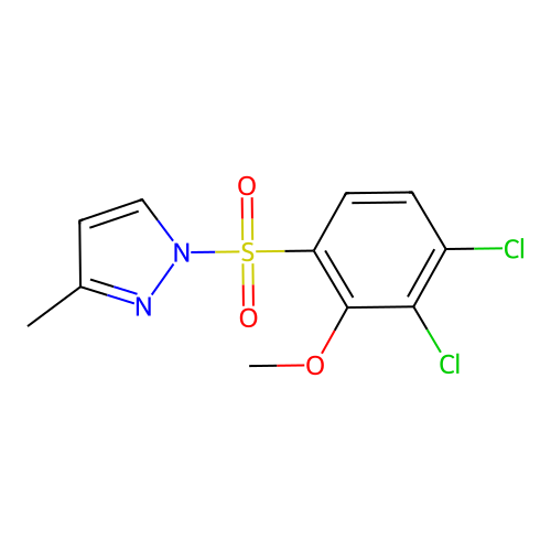1-[(3,4-dichloro-2-methoxyphenyl)sulfonyl]-3-methyl-1H-pyrazole structure