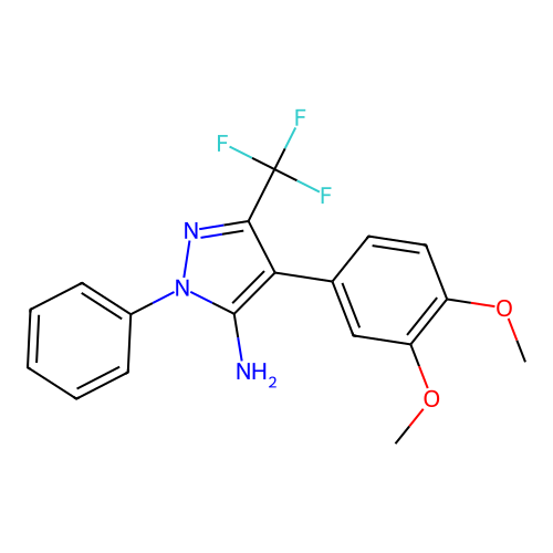 4-(3,4-dimethoxyphenyl)-1-phenyl-3-(trifluoromethyl)-1H-pyrazol-5-ylamine structure
