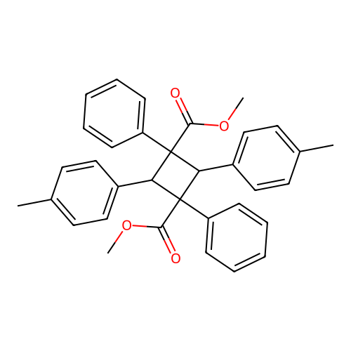 Dimethyl2,4-bis(4-methylphenyl)-1,3-diphenyl-1,3-cyclobutanedicarboxylate structure