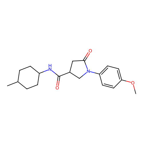 1-(4-methoxyphenyl)-N-(4-methylcyclohexyl)-5-oxopyrrolidine-3-carboxamide structure