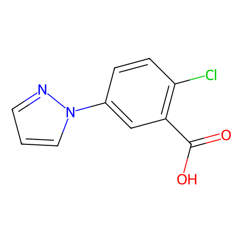 2-Chloro-5-(1H-pyrazol-1-yl)benzoic acid structure
