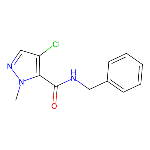 N-benzyl-4-chloro-1-methyl-1H-pyrazole-5-carboxamide structure