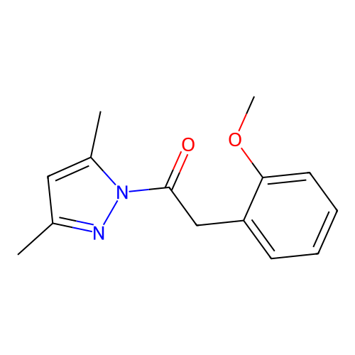 1-(3,5-Dimethylpyrazol-1-yl)-2-(2-methoxyphenyl)ethanone structure