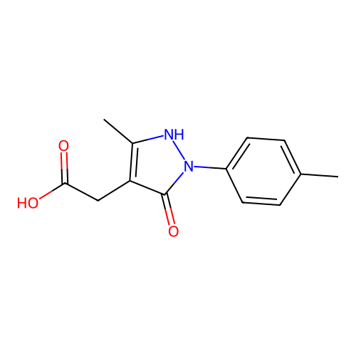 (5-Hydroxy-3-methyl-1-p-tolyl-1H-pyrazol-4-yl)-acetic acid structure