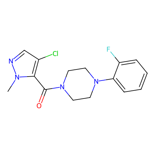 (4-Chloro-2-methylpyrazol-3-yl)-[4-(2-fluorophenyl)piperazin-1-yl]methanone structure
