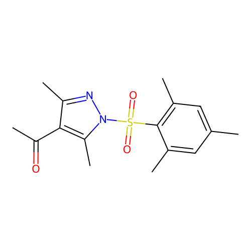 1-[1-(mesitylsulfonyl)-3,5-dimethyl-1H-pyrazol-4-yl]ethanone structure