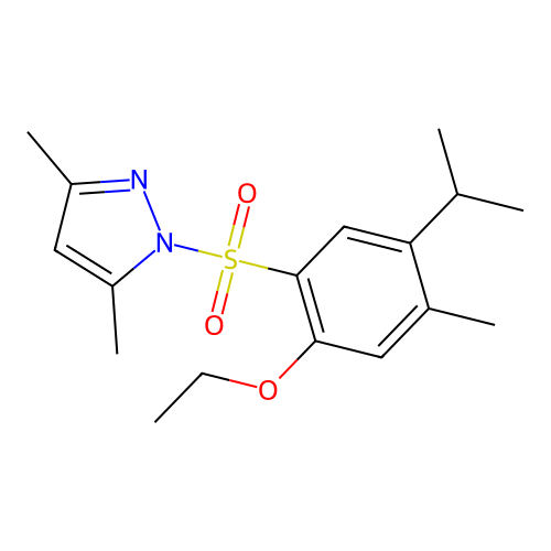 1-{[2-Ethoxy-4-methyl-5-(methylethyl)phenyl]sulfonyl}-3,5-dimethylpyrazole structure