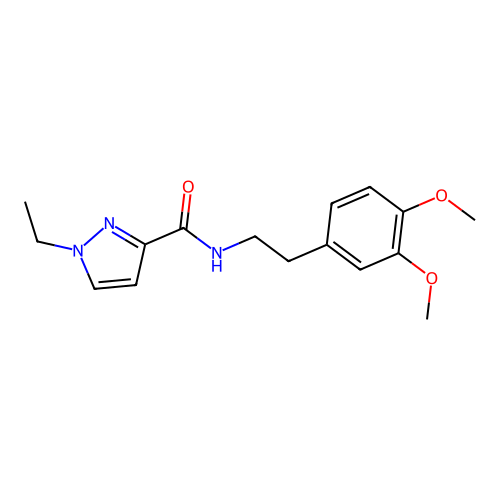 N-[2-(3,4-dimethoxyphenyl)ethyl]-1-ethylpyrazole-3-carboxamide structure