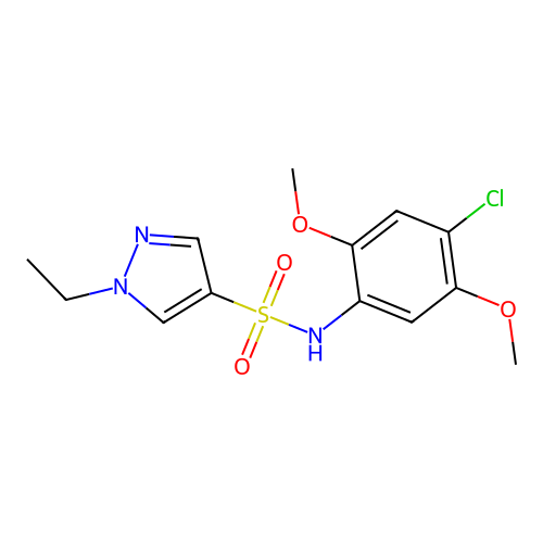 N-(4-chloro-2,5-dimethoxyphenyl)-1-ethylpyrazole-4-sulfonamide structure