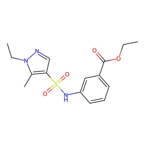 ethyl 3-{[(1-ethyl-5-methyl-1H-pyrazol-4-yl)sulfonyl]amino}benzoate structure