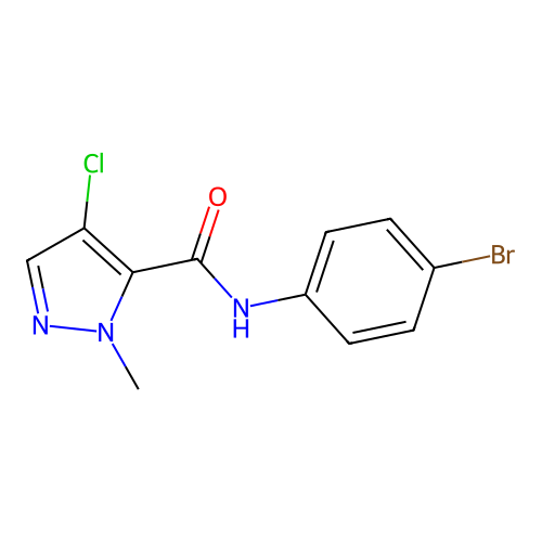 N-(4-bromophenyl)-4-chloro-1-methyl-1H-pyrazole-5-carboxamide structure