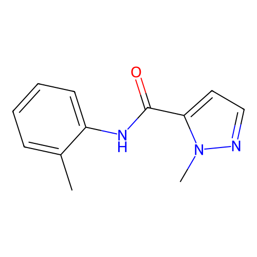2-methyl-N-(2-methylphenyl)pyrazole-3-carboxamide structure