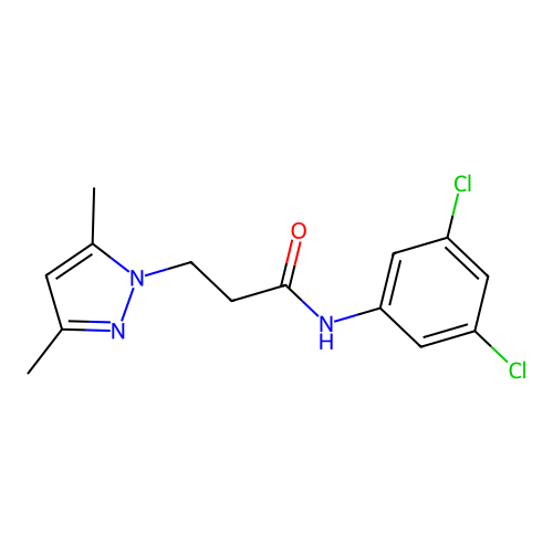 N-(3,5-dichlorophenyl)-3-(3,5-dimethylpyrazol-1-yl)propanamide structure