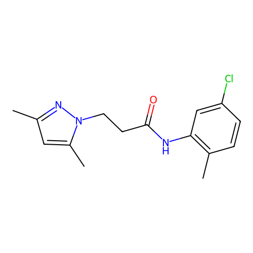N-(5-chloro-2-methylphenyl)-3-(3,5-dimethyl-1H-pyrazol-1-yl)propanamide structure