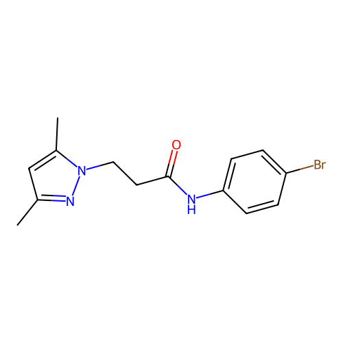 N-(4-bromophenyl)-3-(3,5-dimethyl-1H-pyrazol-1-yl)propanamide structure