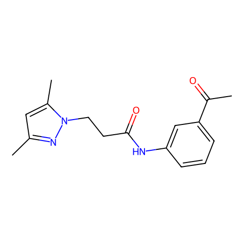 N-(3-acetylphenyl)-3-(3,5-dimethyl-1H-pyrazol-1-yl)propanamide structure
