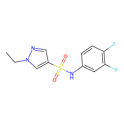 N-(3,4-difluorophenyl)-1-ethylpyrazole-4-sulfonamide structure