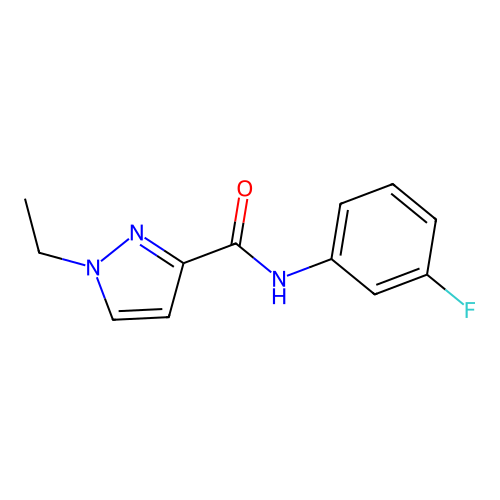 1-ethyl-N-(3-fluorophenyl)pyrazole-3-carboxamide structure
