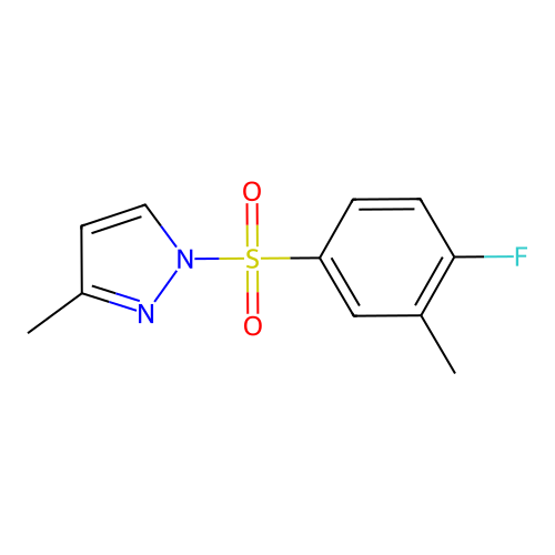 1-(4-Fluoro-3-methylphenyl)sulfonyl-3-methylpyrazole structure