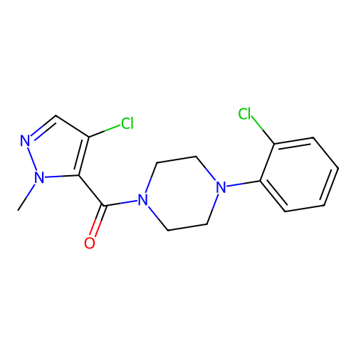 (4-Chloro-2-methylpyrazol-3-yl)-[4-(2-chlorophenyl)piperazin-1-yl]methanone structure