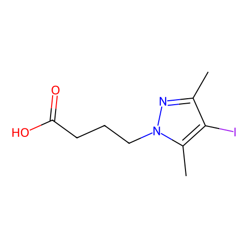 4-(4-iodo-3,5-dimethyl-1H-pyrazol-1-yl)butanoic acid structure