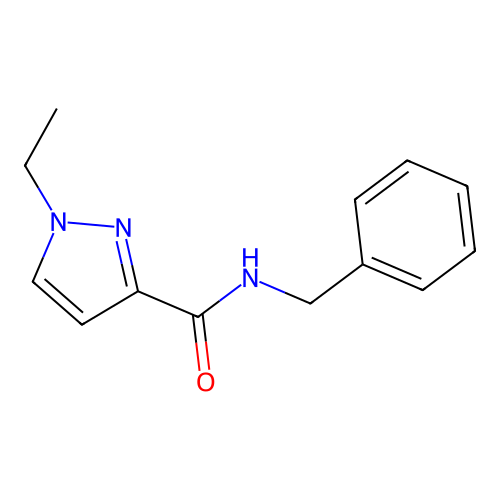 N-benzyl-1-ethylpyrazole-3-carboxamide structure