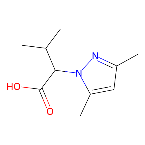 2-(3,5-dimethyl-1H-pyrazol-1-yl)-3-methylbutanoic acid structure