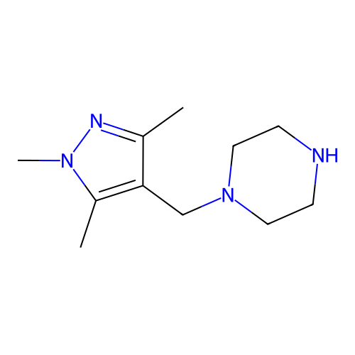 1-[(trimethyl-1H-pyrazol-4-yl)methyl]piperazine structure