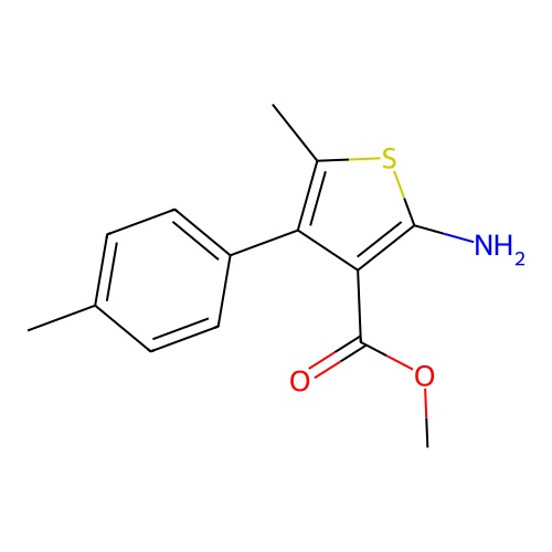 Methyl 2-amino-5-methyl-4-(4-methylphenyl)thiophene-3-carboxylate structure