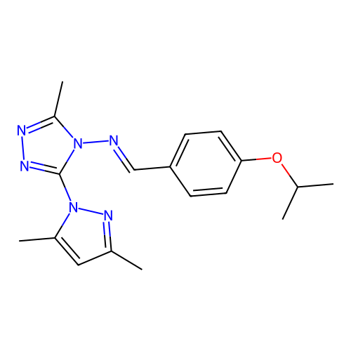 [N(E)]-3-(3,5-Dimethyl-1H-pyrazol-1-yl)-5-methyl-N-[[4-(1-methylethoxy)phenyl]methylene]-4H-1,2,4-triazol-4-amine structure