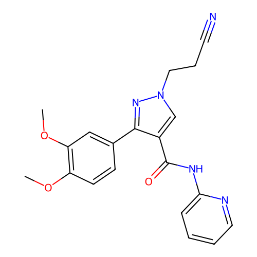 1-(2-Cyanoethyl)-3-(3,4-dimethoxyphenyl)-N-2-pyridinyl-1H-pyrazole-4-carboxamide structure