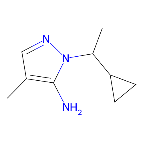 1-(1-Cyclopropylethyl)-4-methyl-1H-pyrazol-5-amine structure